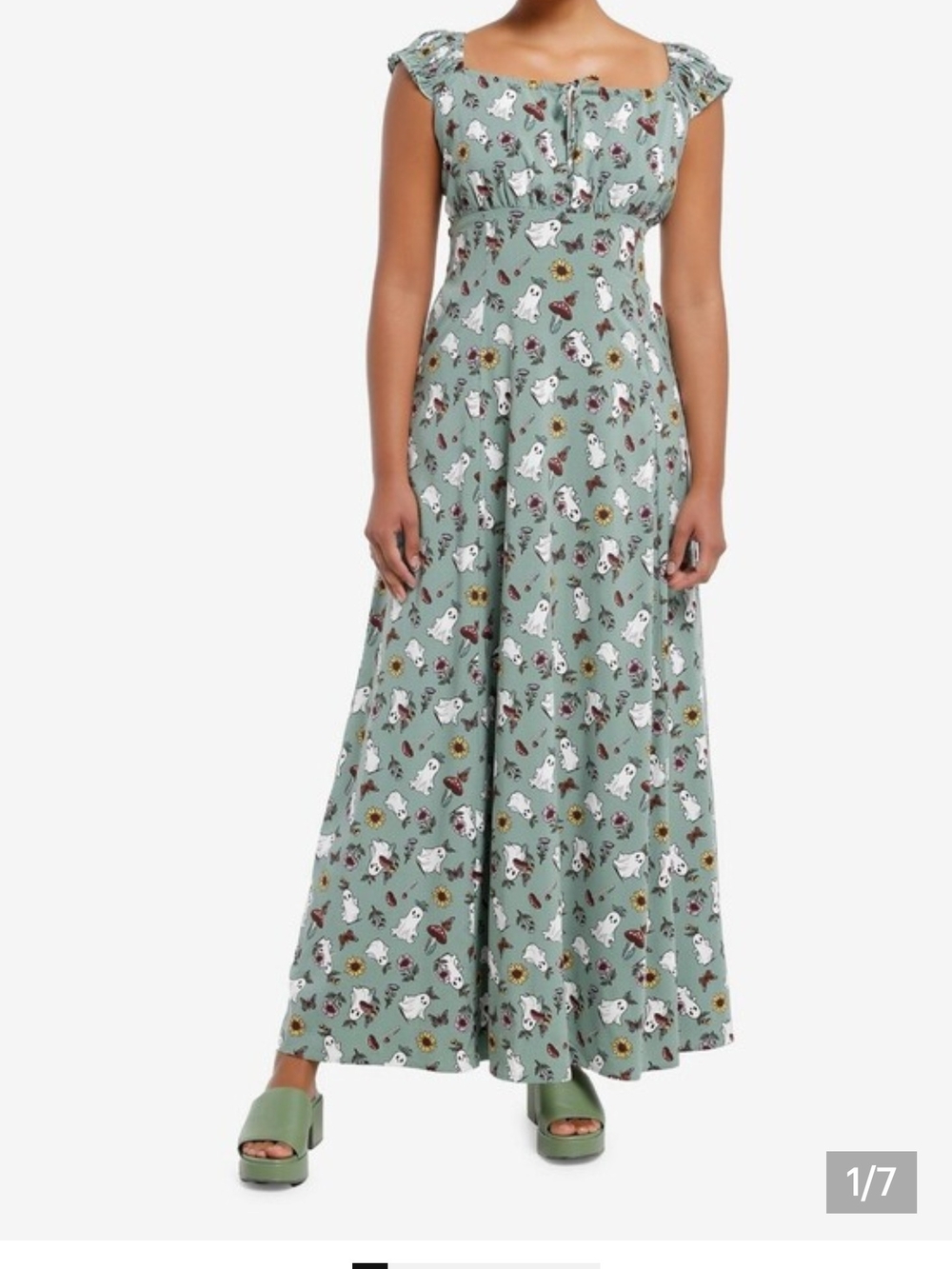 Thorn & Fable Mushroom Ghost Empire Maxi Dress